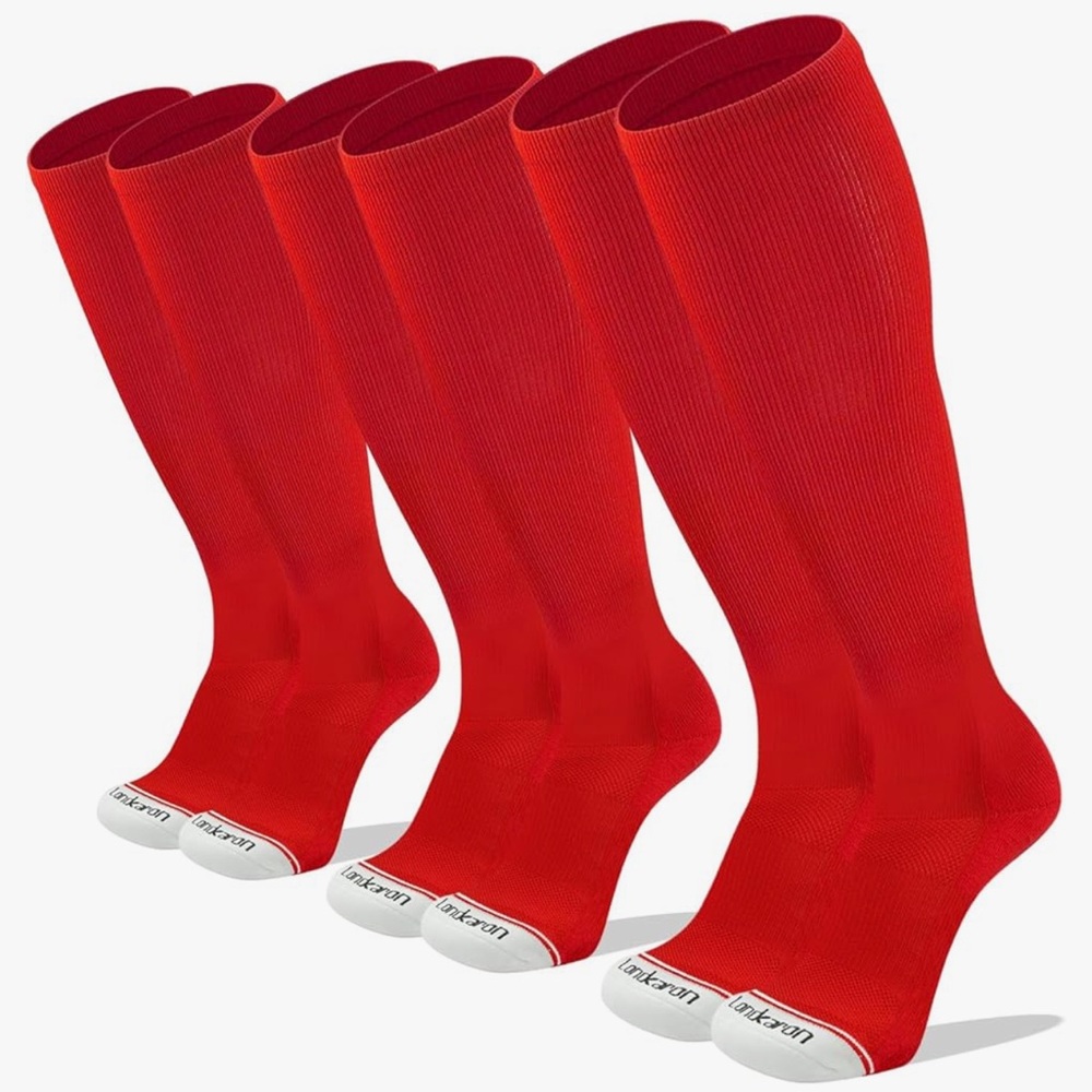 LONDKARON - 3 Pairs Medium Baseball & Softball Over Calf Socks